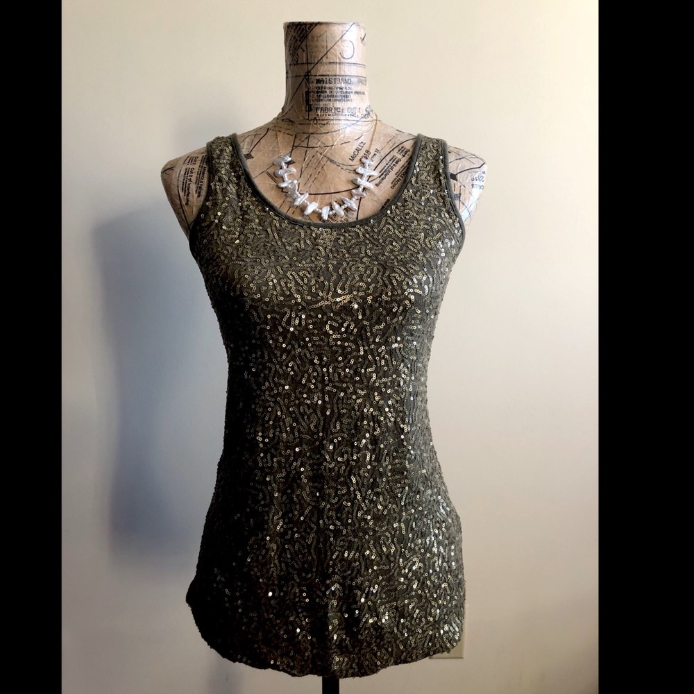 Joe Fresh olive sequin tank